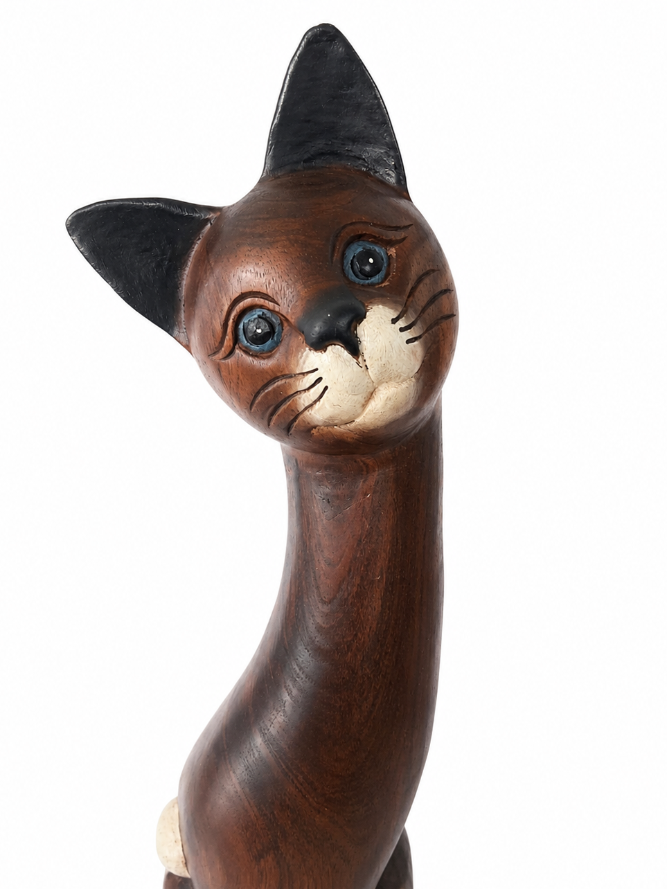 Tall Slender Cat - Wood Carving