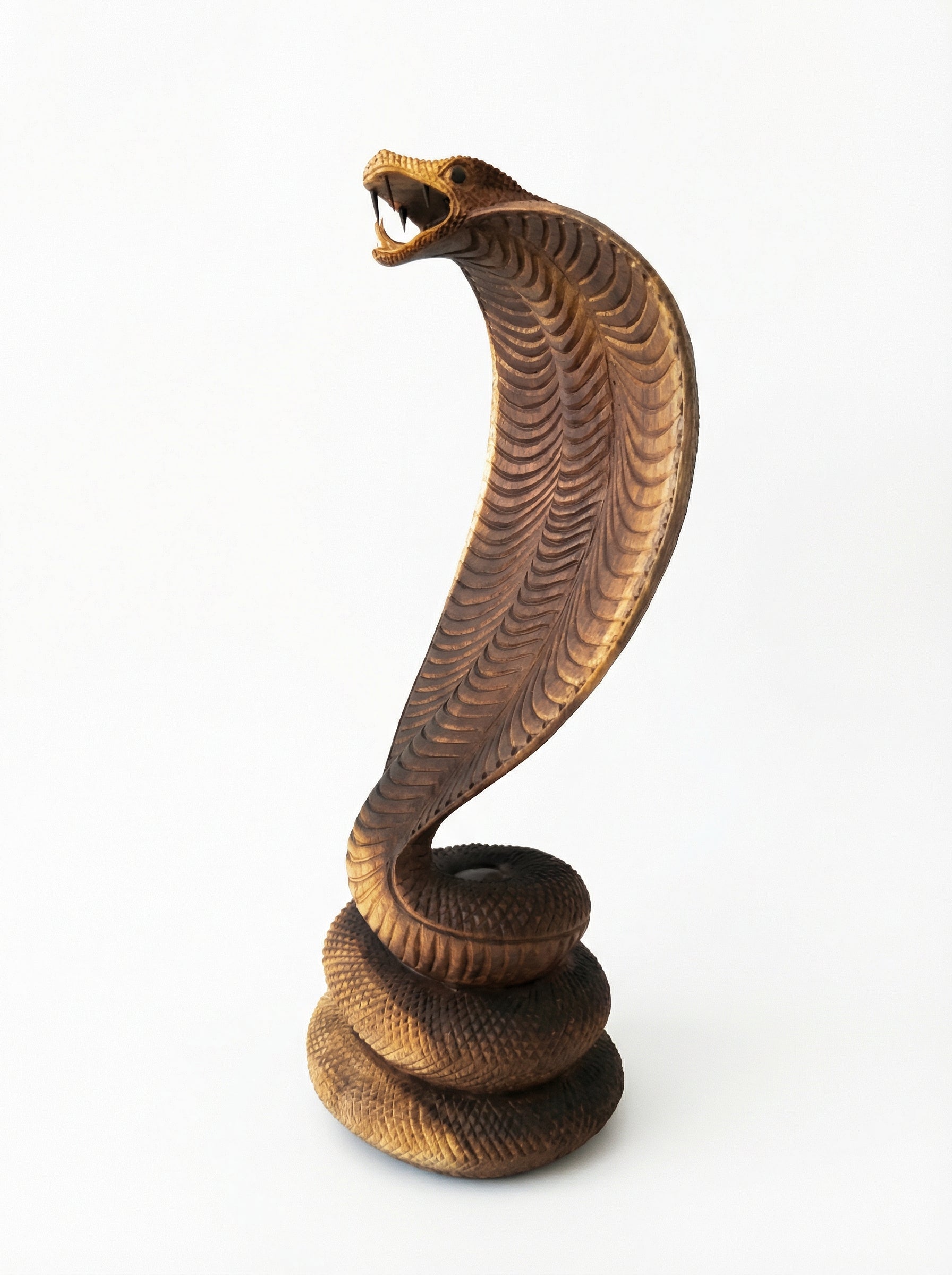 Aggressive Suar Cobra - Wood Carving